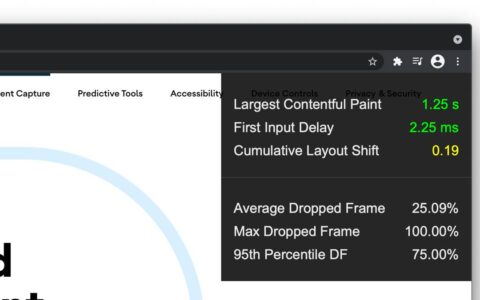 google chrome浏览器添加了性能叠加层，以帮助网络开发人员构建更快的网站