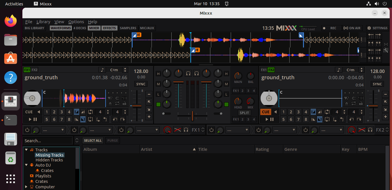 mixxx-dj-software-interface-on-ubuntu-20.04-or-22.04