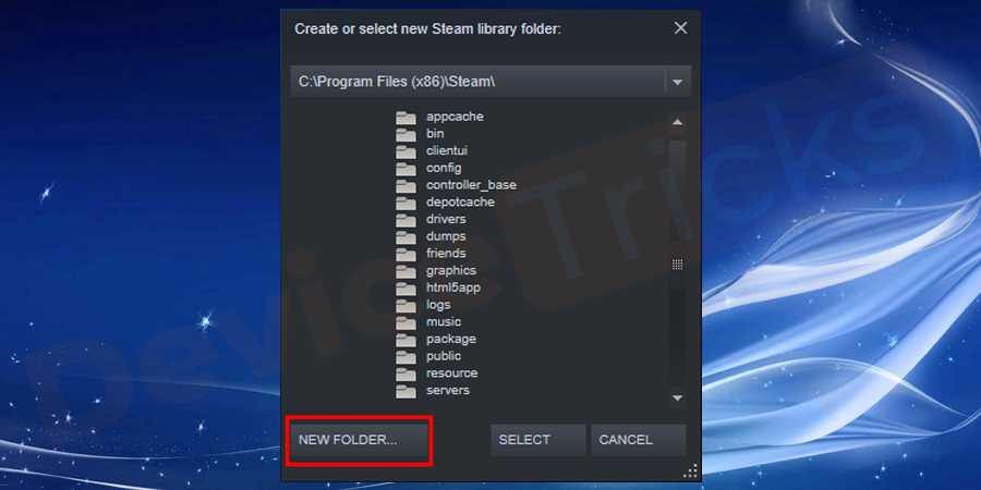 steam-create-new-folder