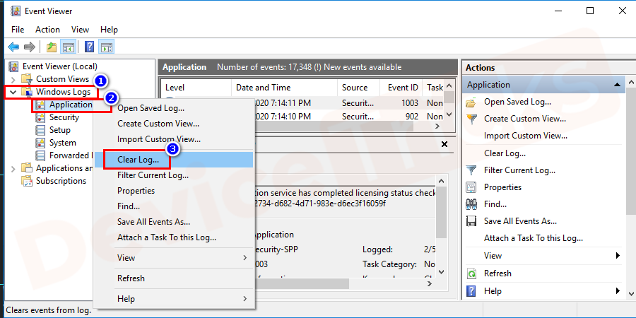 right-click-on-the-application-folder-and-click-on-clear-log-option