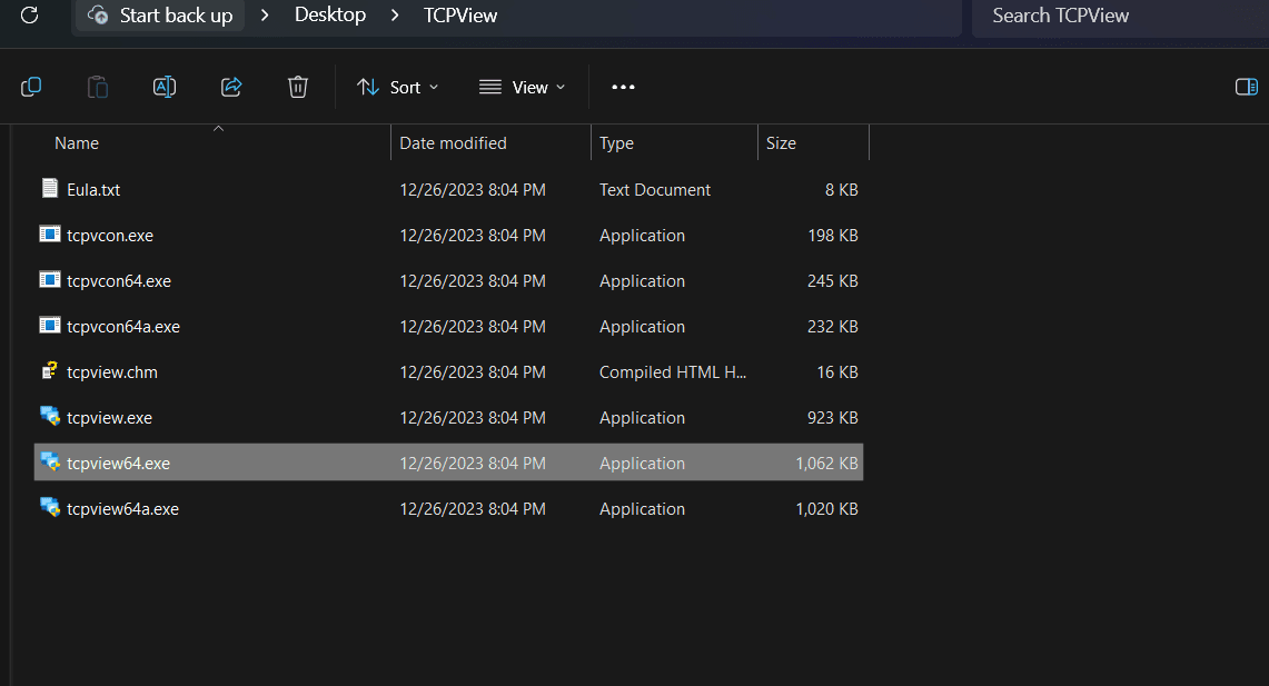 tcpview-extract-folder-sysinternal