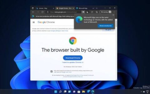 windows 11 的 edge 试图劝阻用户不要下载 chrome